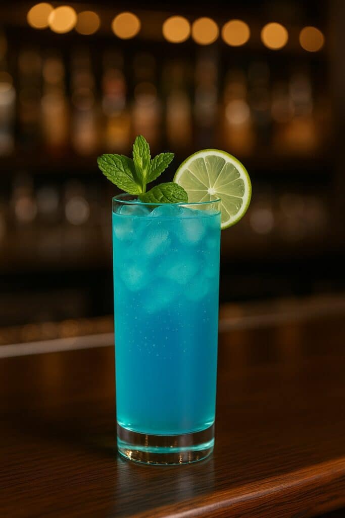Image du cocktail blue fresh sur un bar